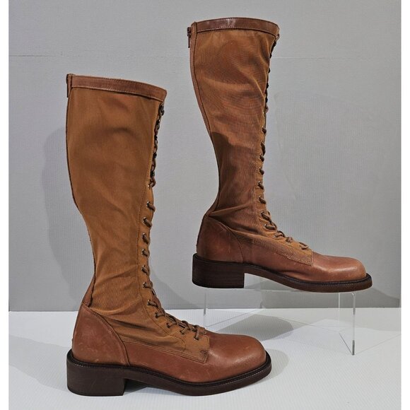Free People Trickum Tall Lace Up Boot Womens Shoe Whiskey Brown EU Size 38 - Picture 4 of 14